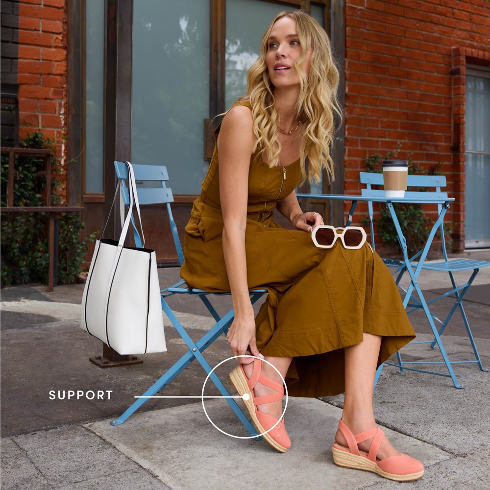 LifeStride Kimball Espadrille Wedge - Cloudy Grey Fabric