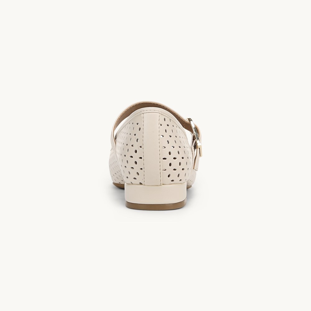 LifeStride Cameo 3 Mary Jane Flat - Cream Faux Leather