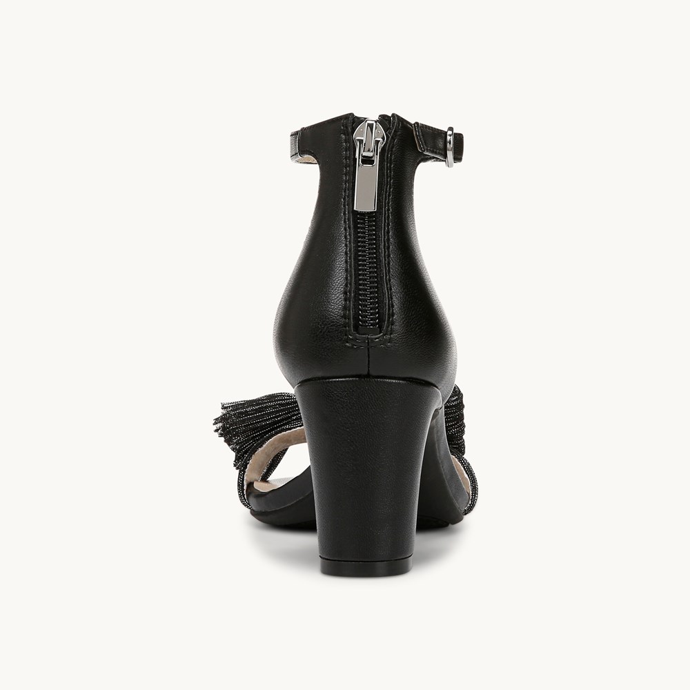 LifeStride Florence Bow Dress Sandal - Black Faux Leather