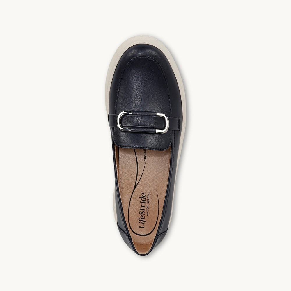 LifeStride Geneva Bit Loafer - Lux Navy Faux Leather