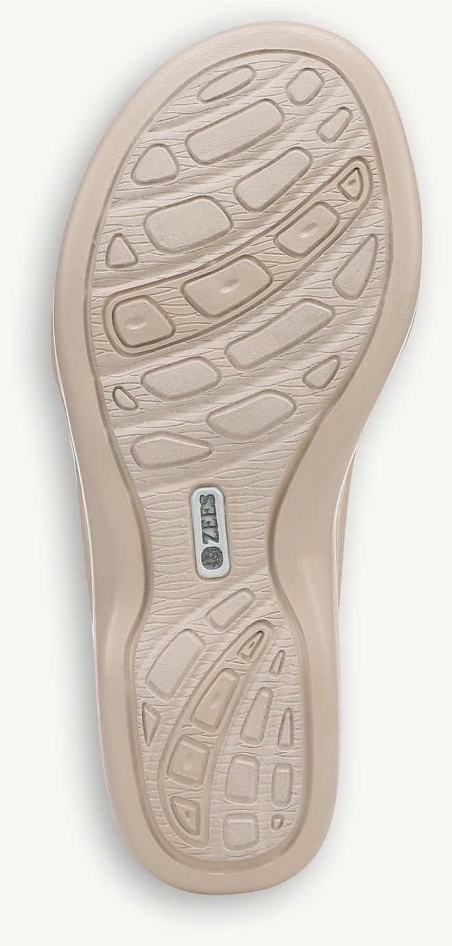 LifeStride Delight Wedge Sandal - Bright White Shimmer Fabric