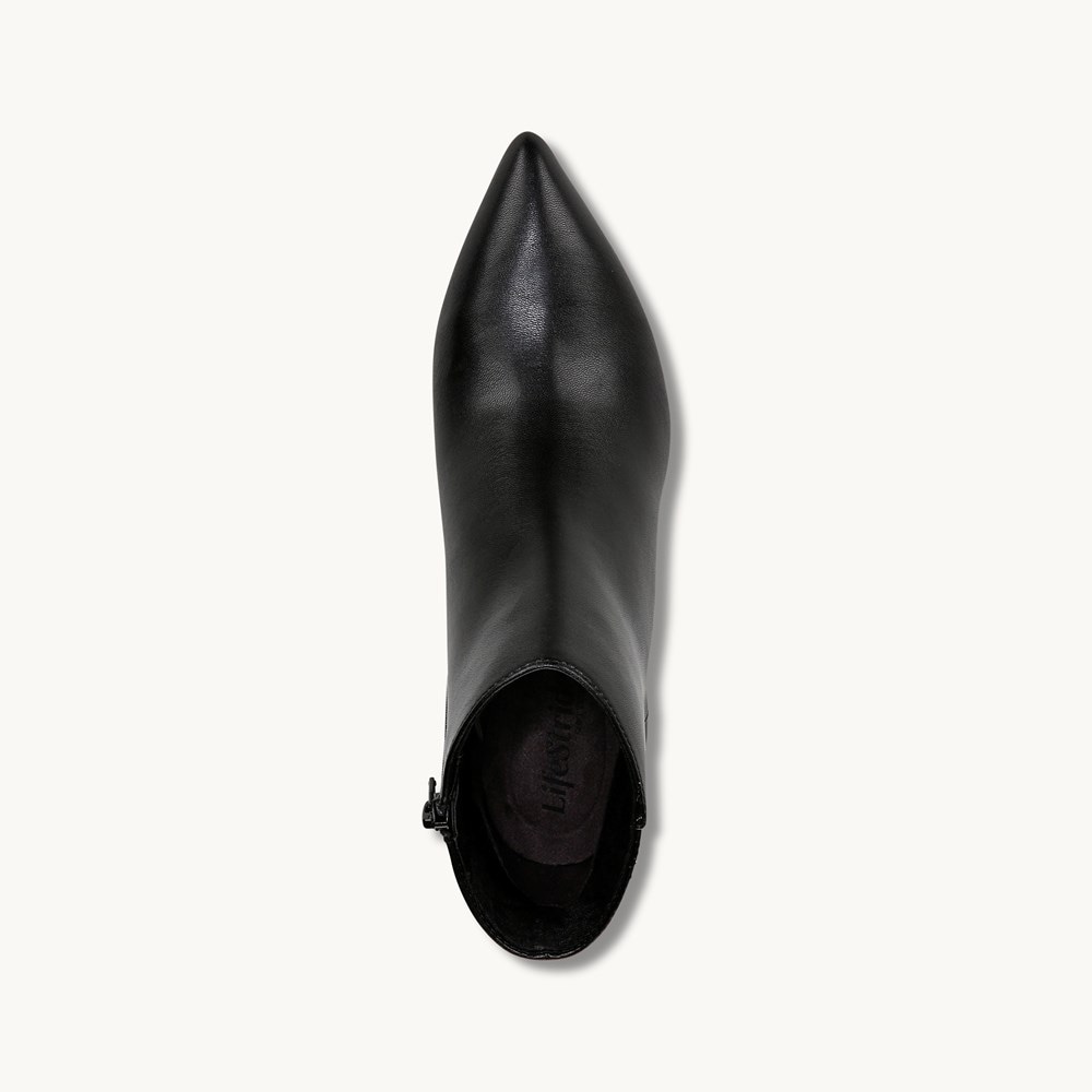 LifeStride Maya Ankle Bootie - Black Faux Leather