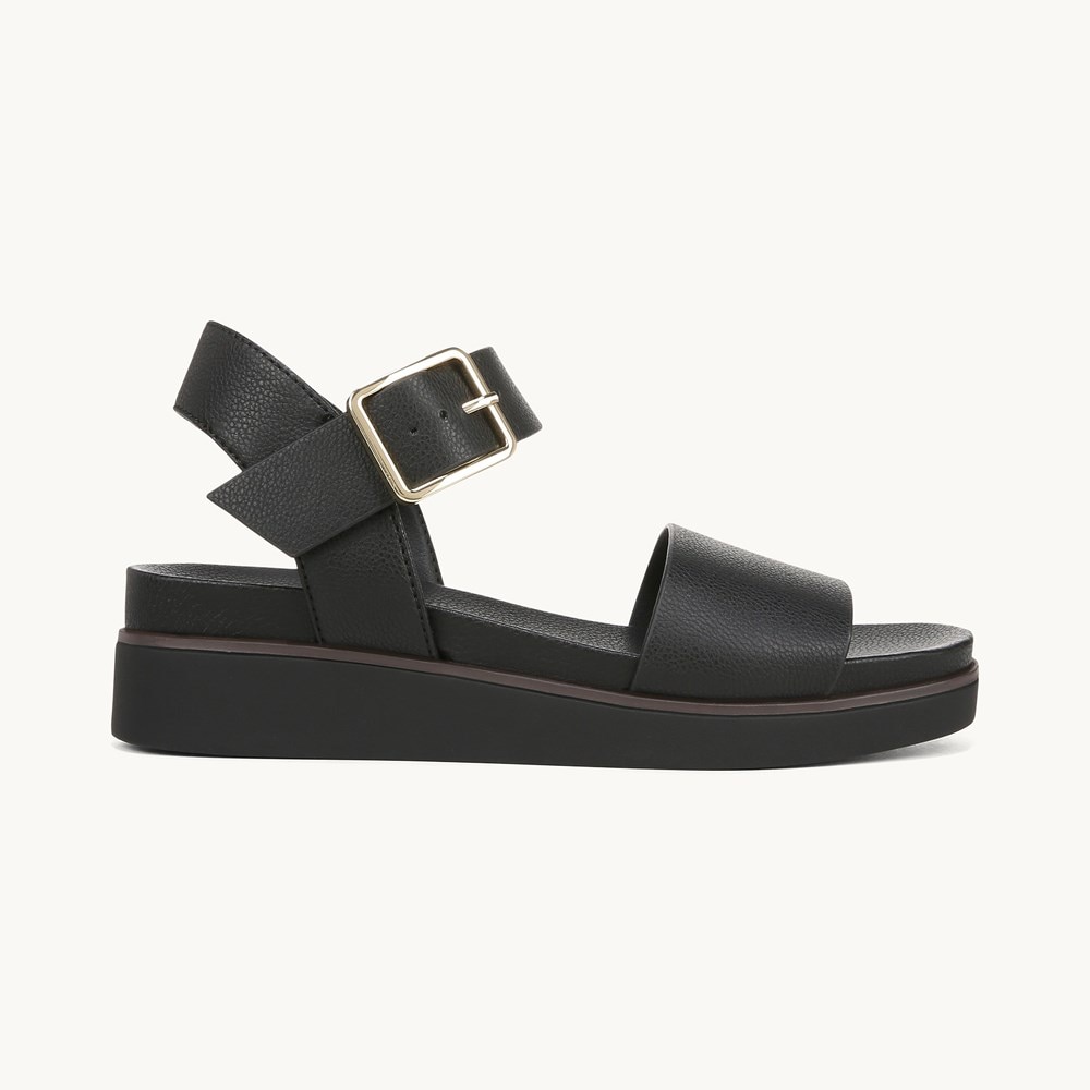 LifeStride Gillian Sandal - Black Faux Leather