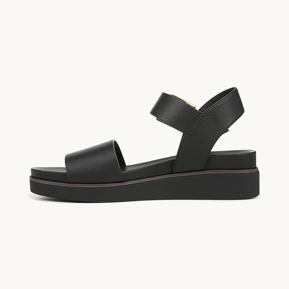 LifeStride Gillian Sandal - Black Faux Leather