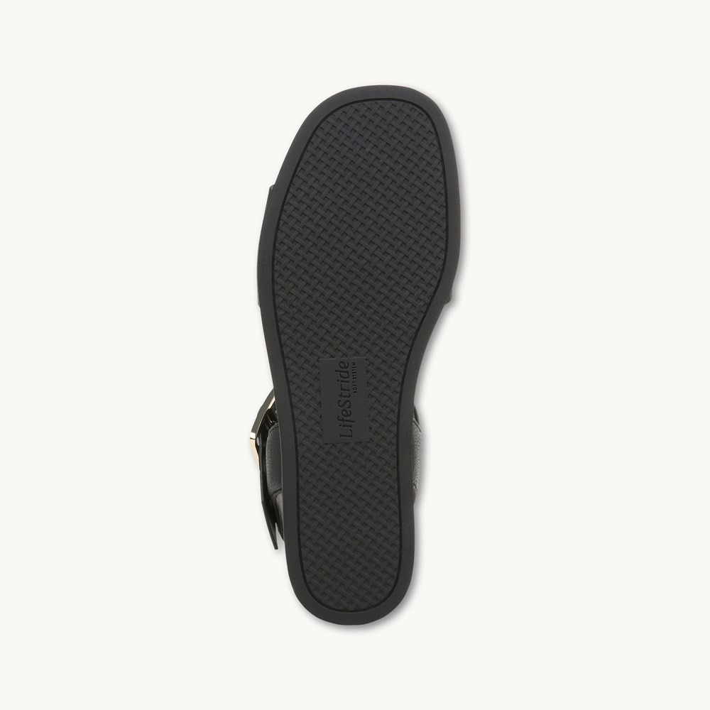 LifeStride Gillian Sandal - Black Faux Leather