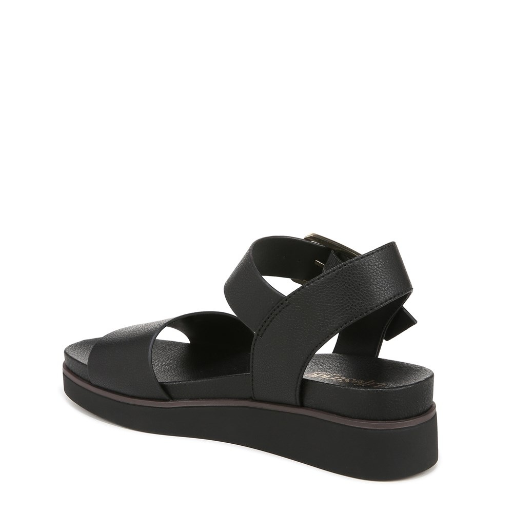 LifeStride Gillian Sandal - Black Faux Leather