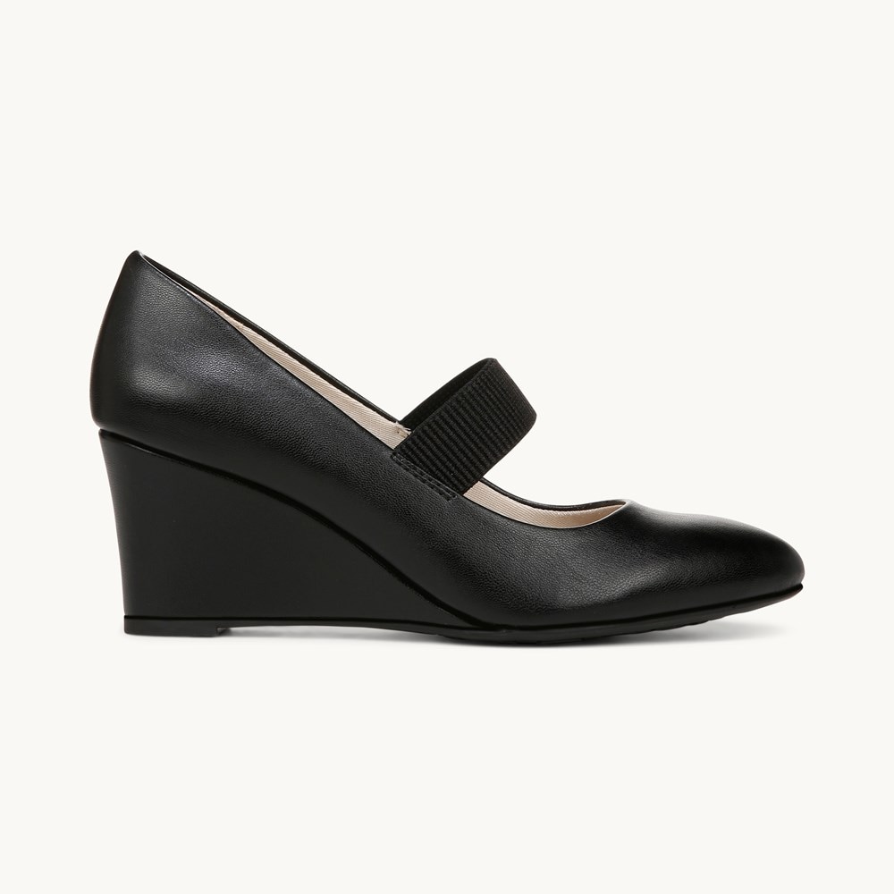 LifeStride Gio Mary Jane Wedge - Black Fabric