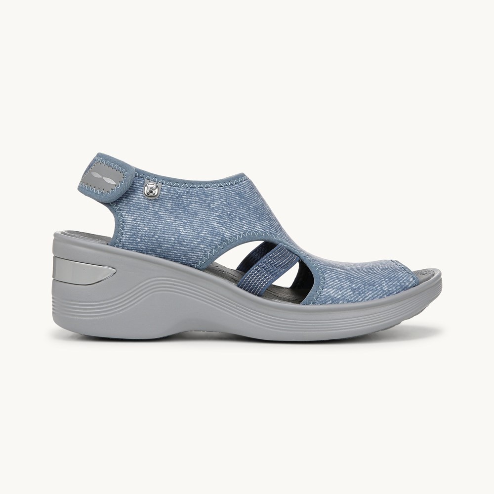 LifeStride Dream Wedge Sandal - Washed Denim Fabric