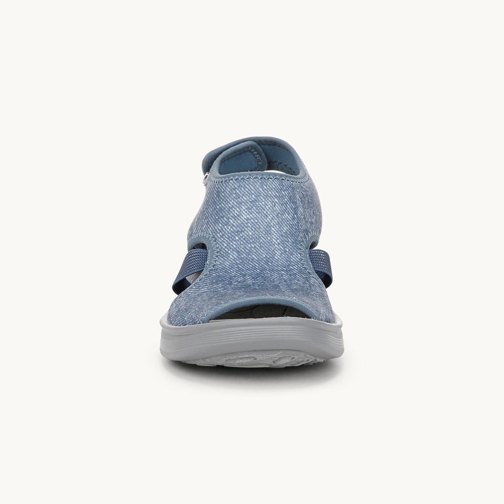 LifeStride Dream Wedge Sandal - Washed Denim Fabric