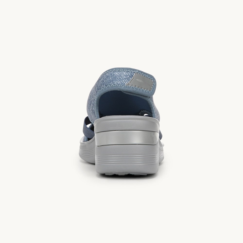LifeStride Dream Wedge Sandal - Washed Denim Fabric