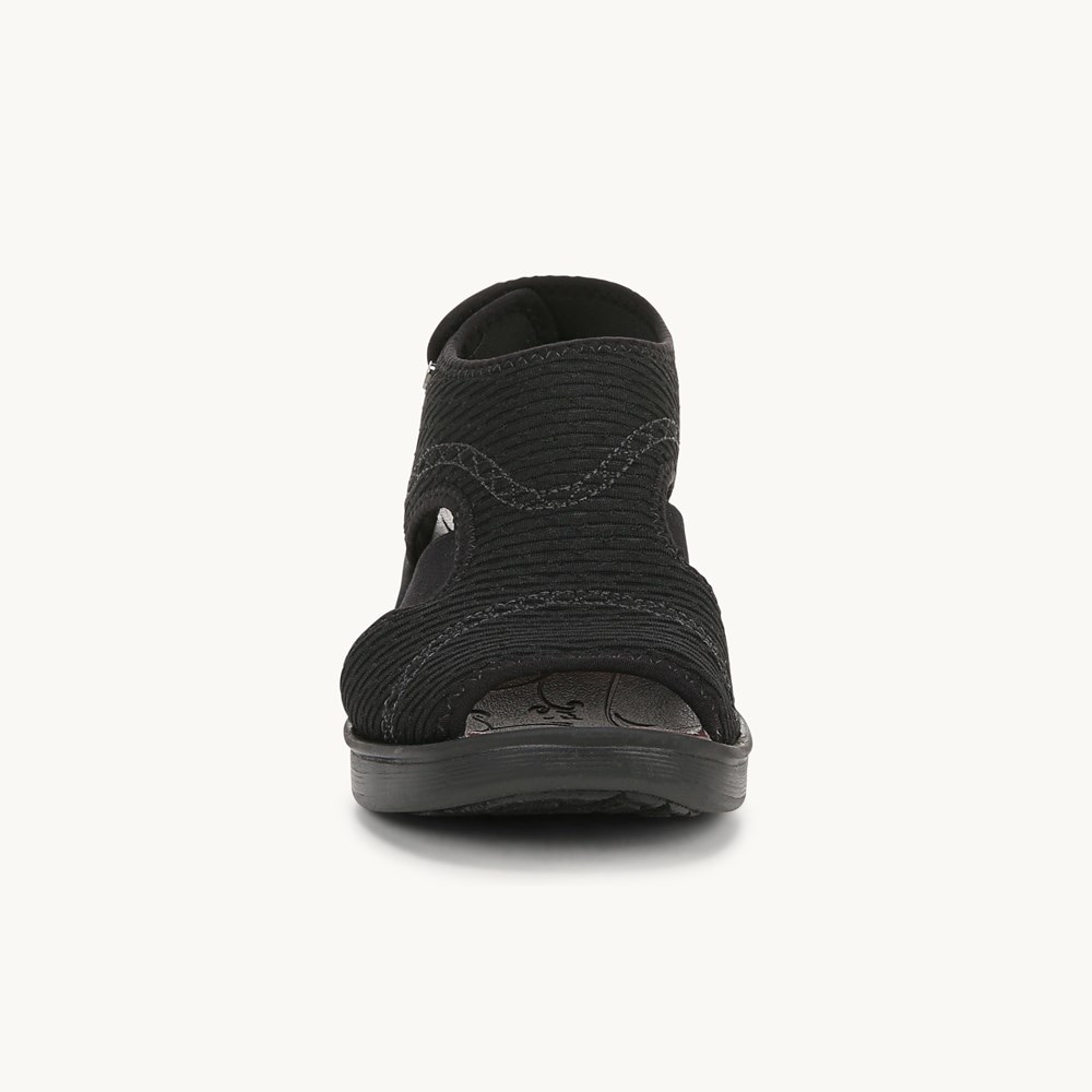 LifeStride Dream Wedge Sandal - Black Fabric