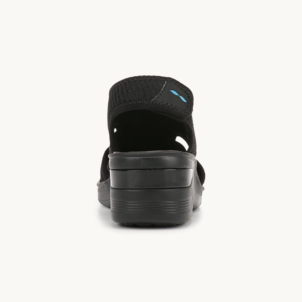 LifeStride Dream Wedge Sandal - Black Fabric