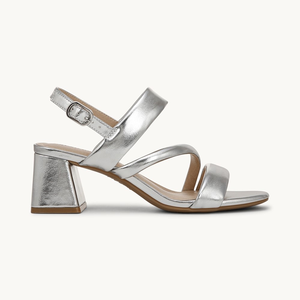 LifeStride Celia Strappy Sandal - Silver Faux Leather