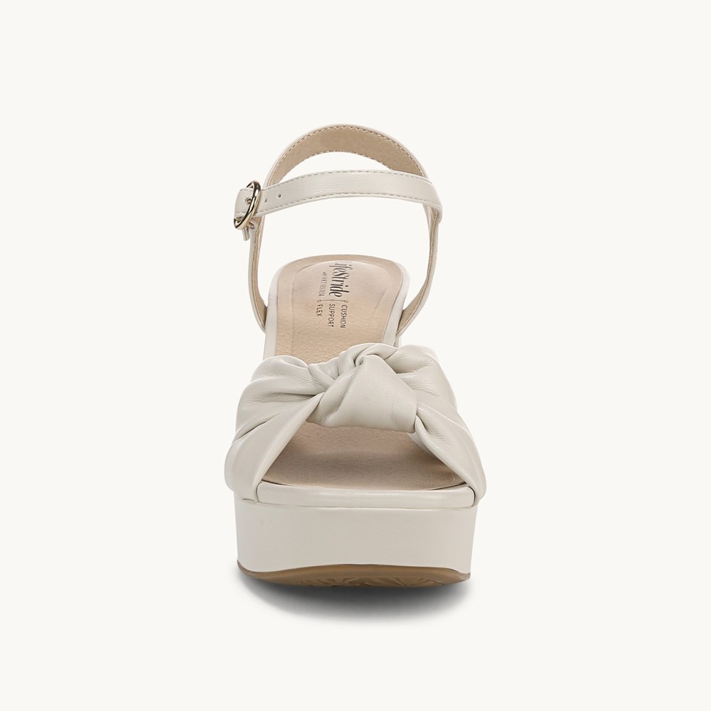 LifeStride August Dress Sandal - Bone Faux Leather