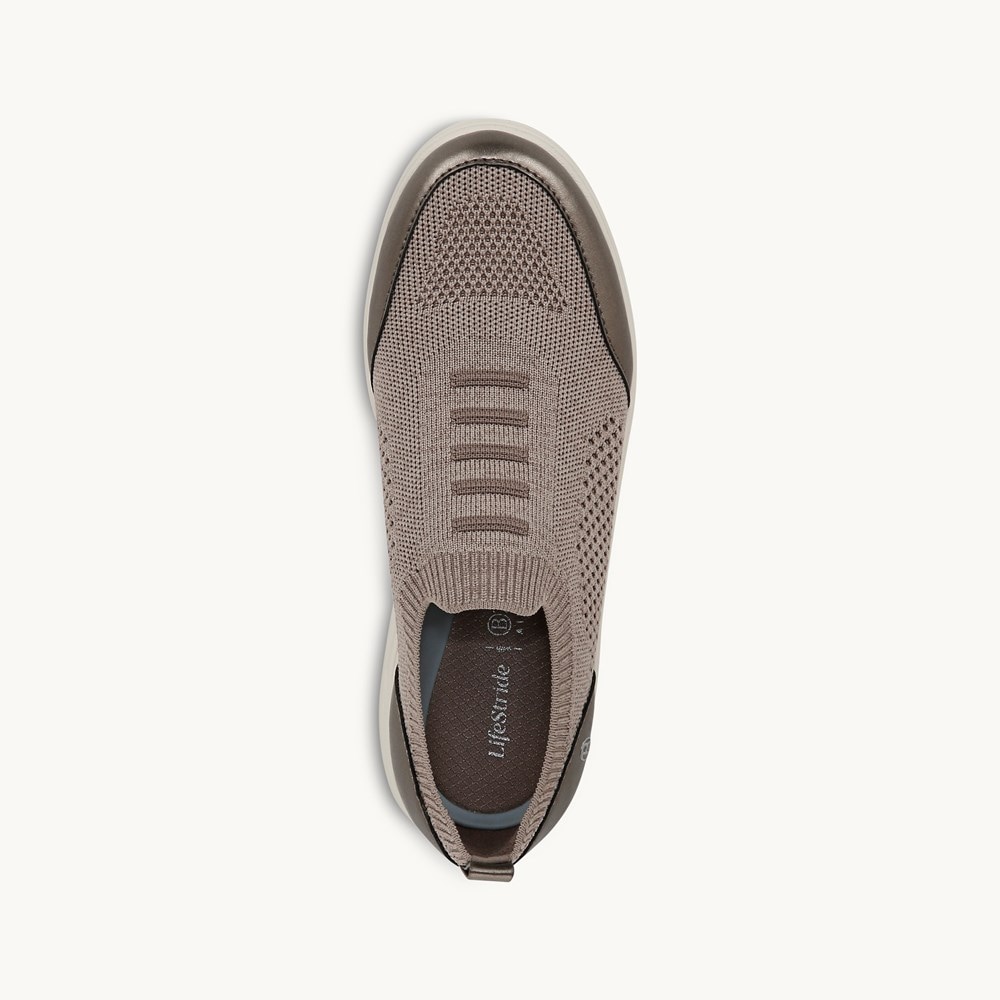 LifeStride Timeless Sneaker - Latte Knit Fabric