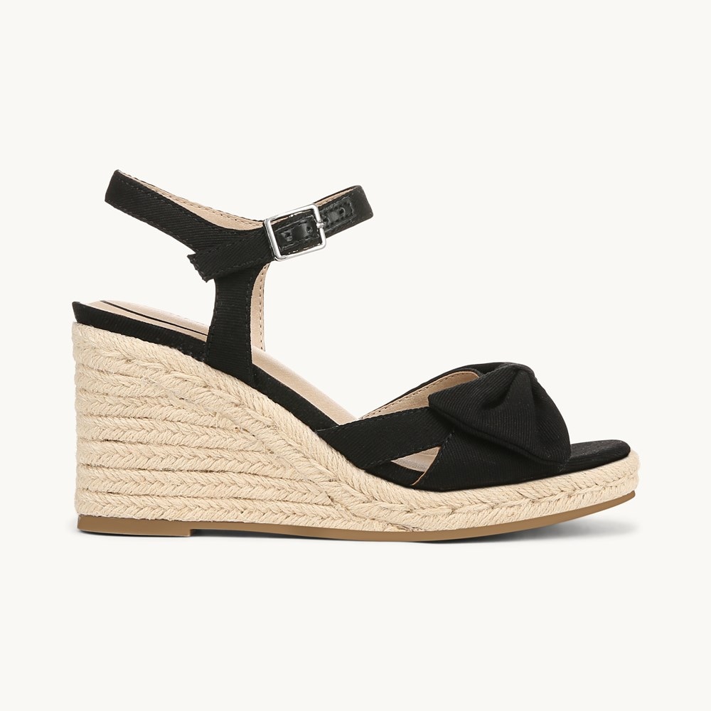 LifeStride Tahlia Wedge Dress Sandal - Black Fabric
