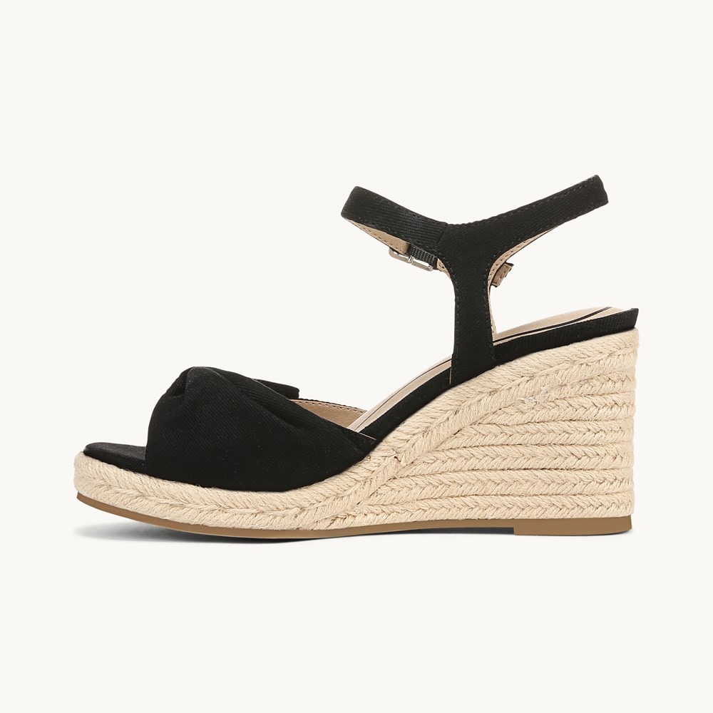 LifeStride Tahlia Wedge Dress Sandal - Black Fabric