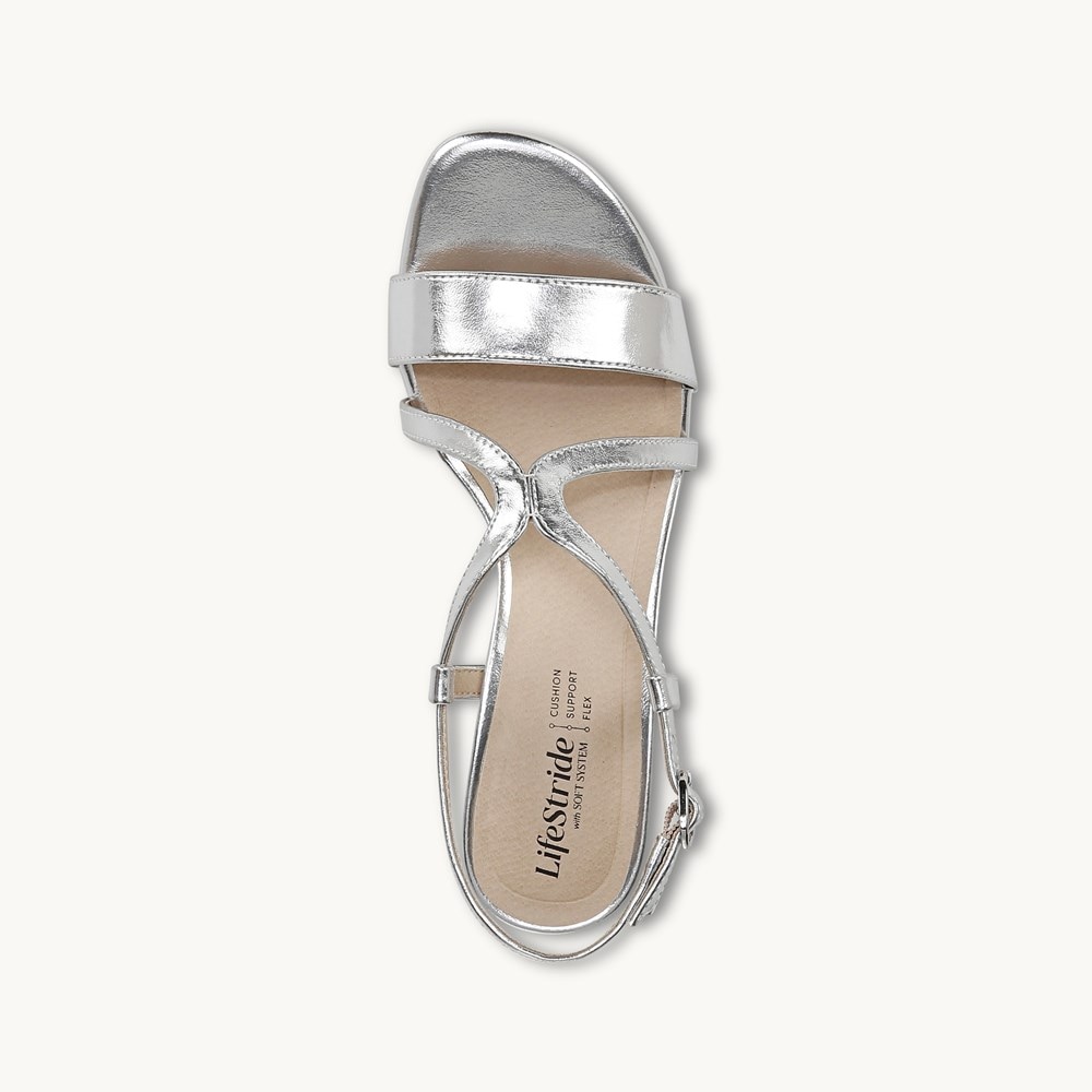LifeStride Nolita Dress Sandal - Silver Faux Leather