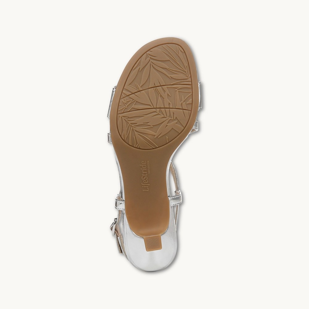 LifeStride Nolita Dress Sandal - Silver Faux Leather