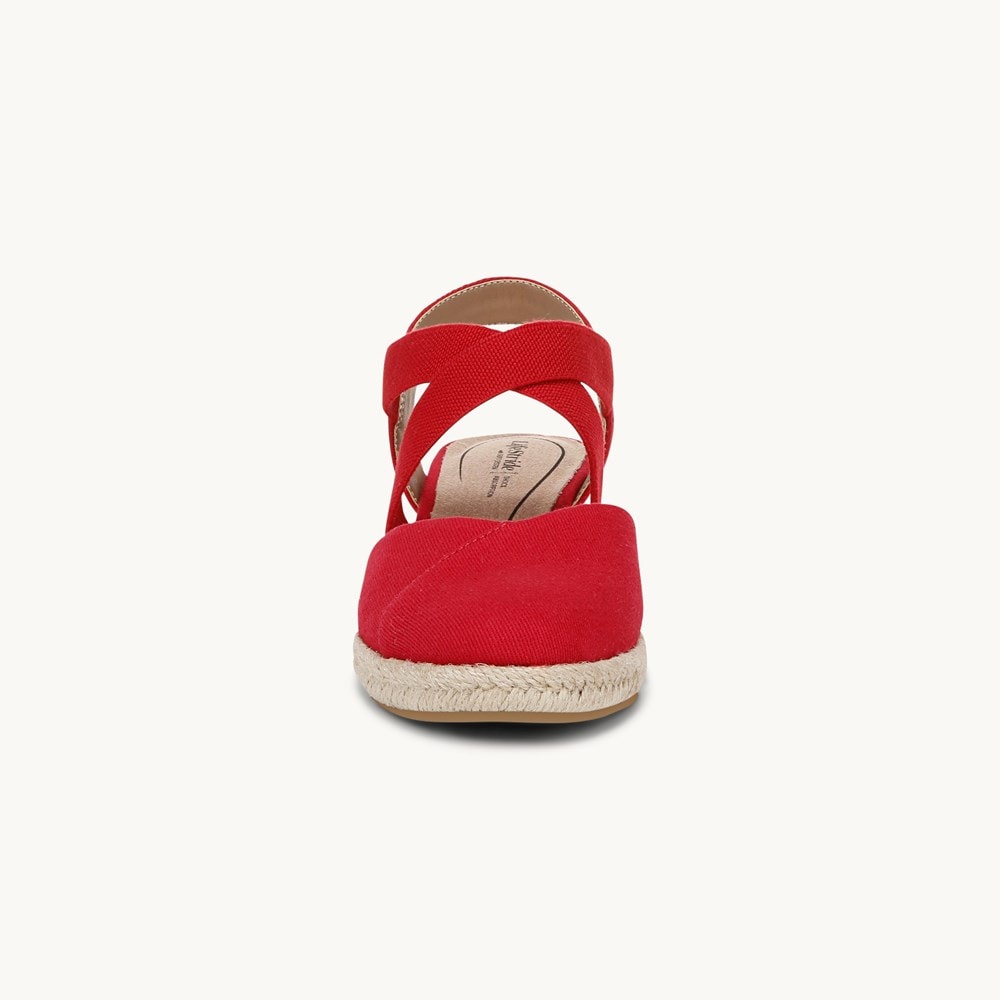 LifeStride Kimball Espadrille Wedge - Fire Red Fabric