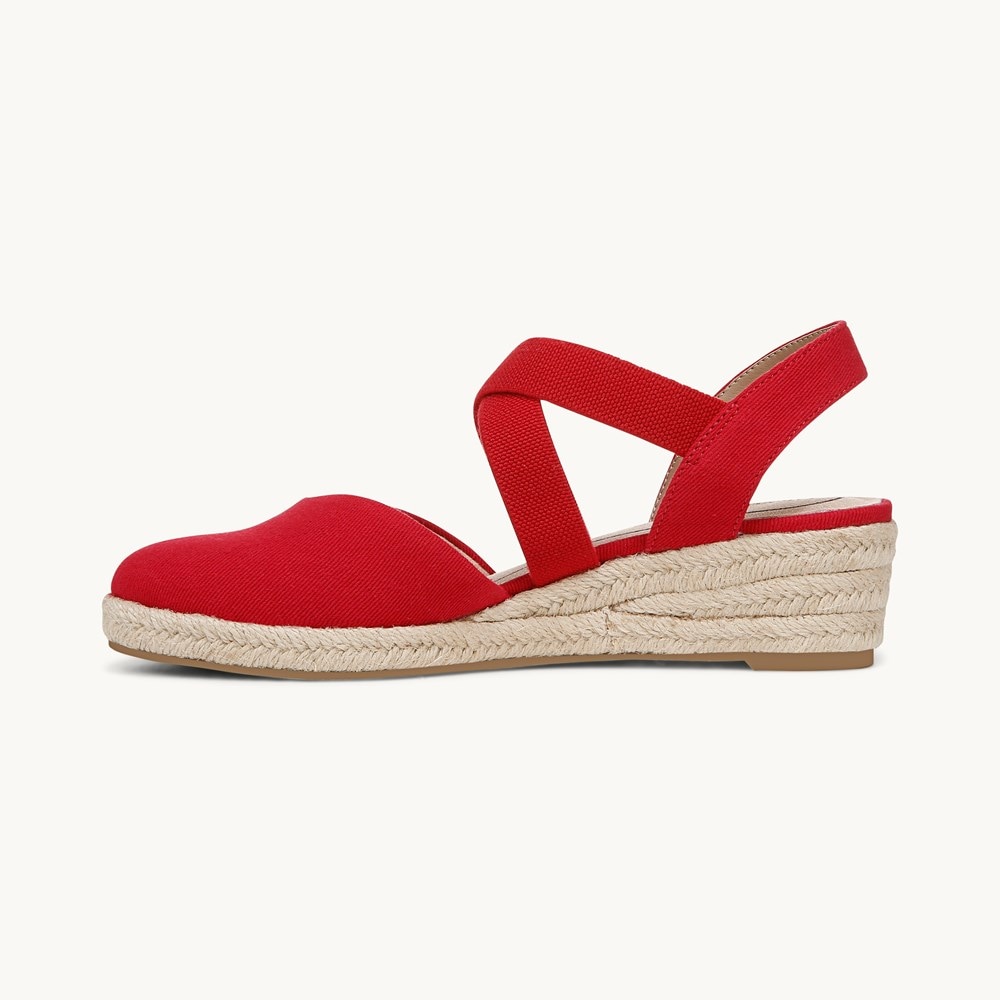 LifeStride Kimball Espadrille Wedge - Fire Red Fabric