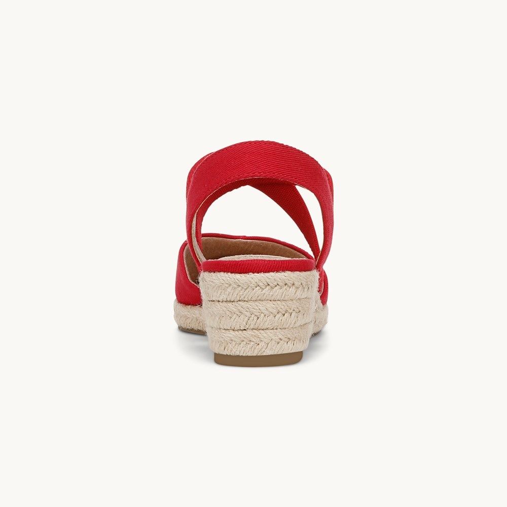 LifeStride Kimball Espadrille Wedge - Fire Red Fabric