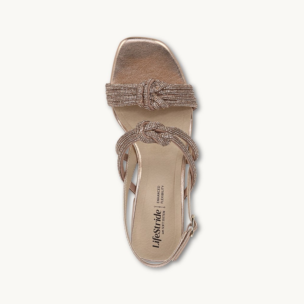 LifeStride Celeste Slingback Sandal - Rose Gold Faux Leather