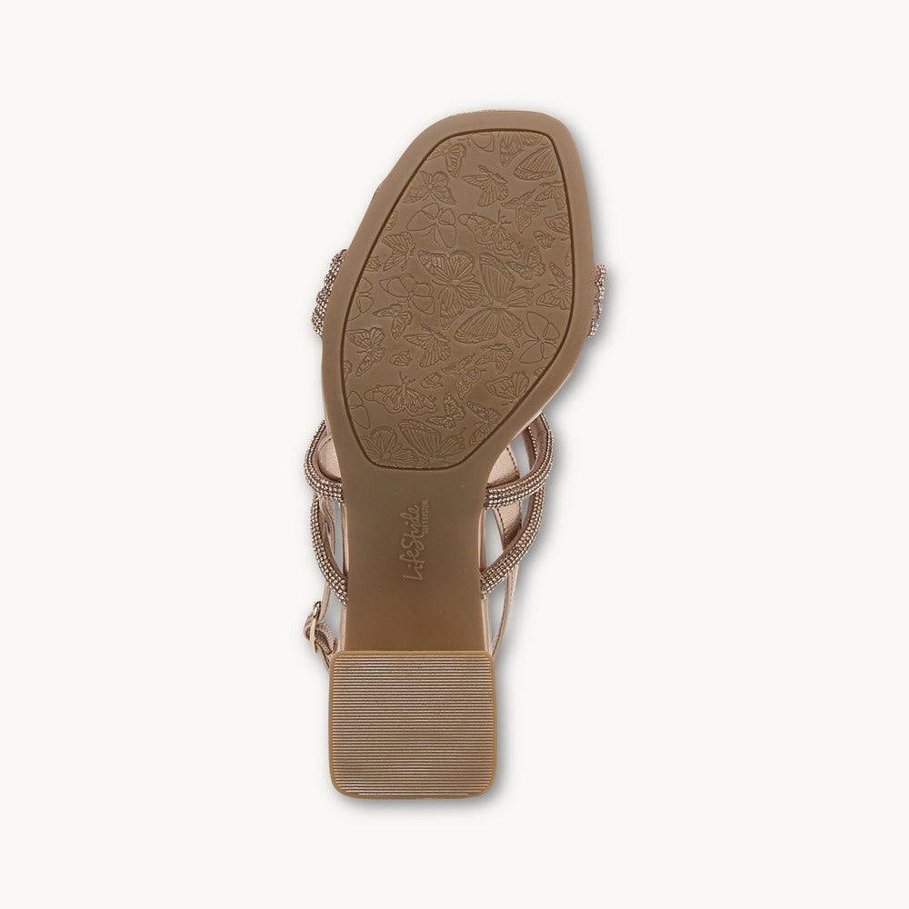 LifeStride Celeste Slingback Sandal - Rose Gold Faux Leather