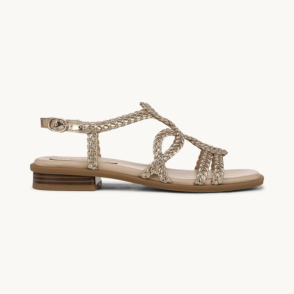 LifeStride Reagan Strappy Sandal - Gold Faux Leather