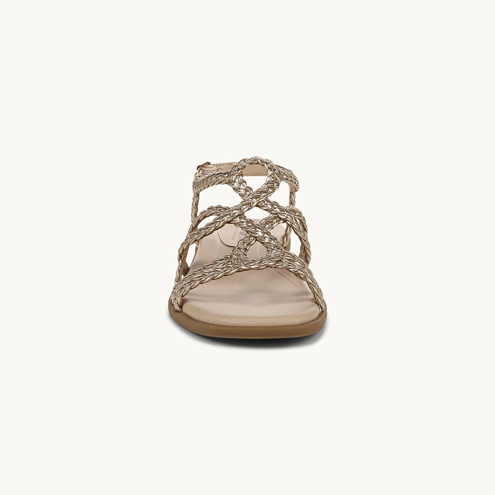 LifeStride Reagan Strappy Sandal - Gold Faux Leather