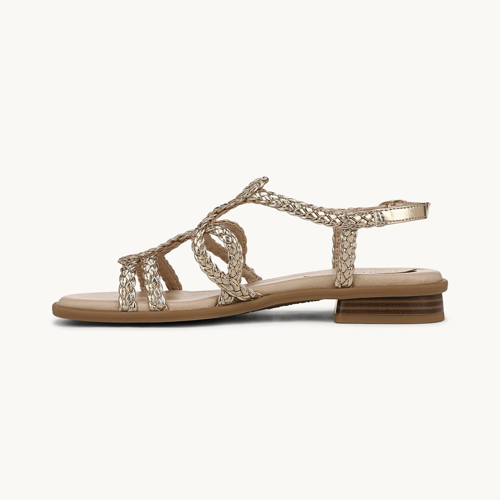 LifeStride Reagan Strappy Sandal - Gold Faux Leather