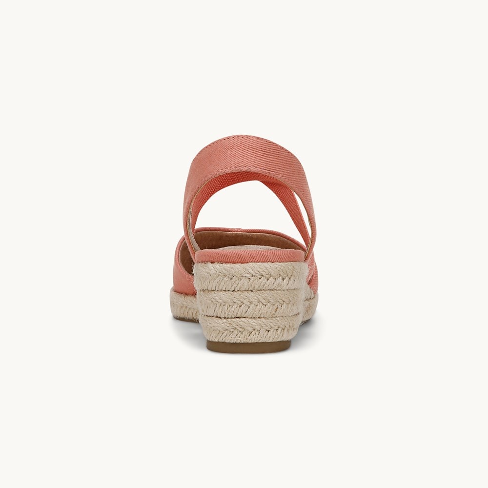 LifeStride Kimball Espadrille Wedge - Coral Pink Fabric