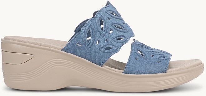 LifeStride Delight Wedge Sandal - Elemental Blue Shimmer Fabric
