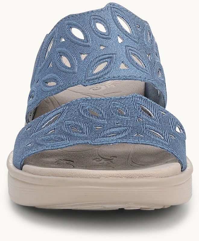 LifeStride Delight Wedge Sandal - Elemental Blue Shimmer Fabric