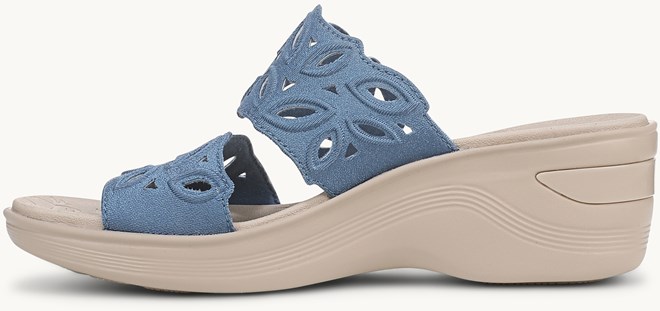 LifeStride Delight Wedge Sandal - Elemental Blue Shimmer Fabric