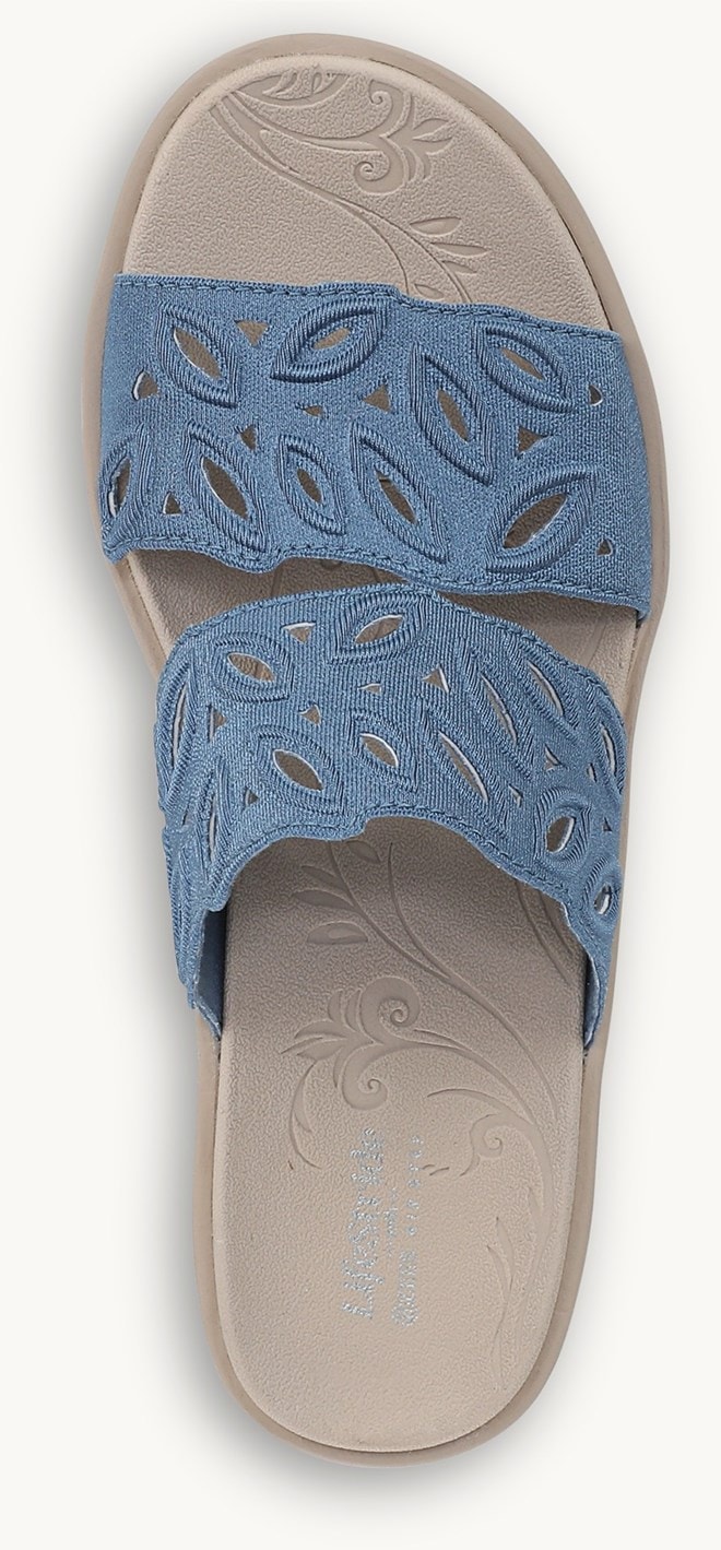LifeStride Delight Wedge Sandal - Elemental Blue Shimmer Fabric