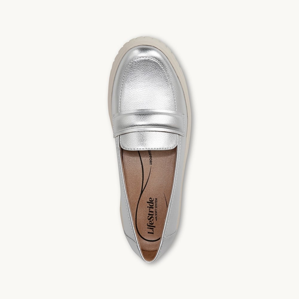 LifeStride Geneva Loafer - Silver Faux Leather