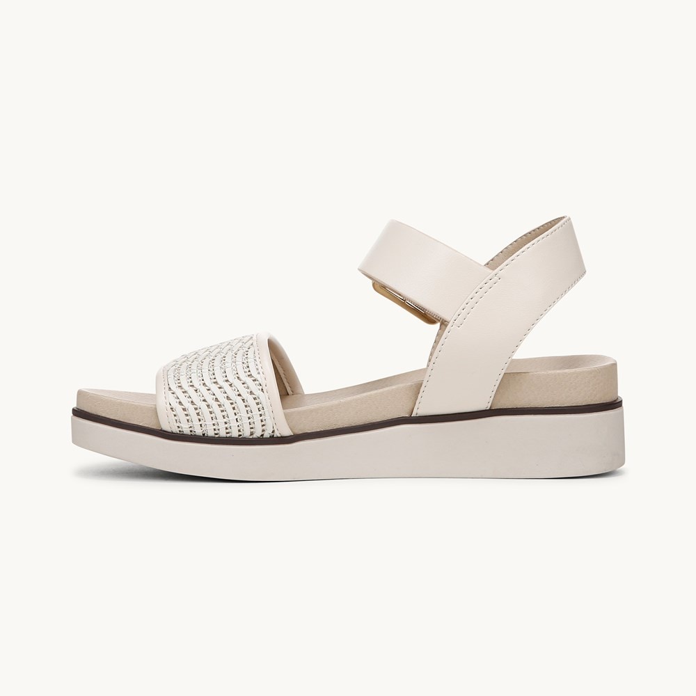 LifeStride Gillian 2 Strappy Sandal - Creme Beige Faux Leather