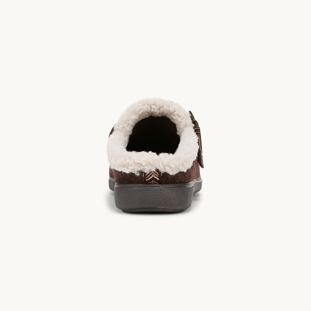LifeStride Eternity Clog - Dark Brown Fleece Fabric