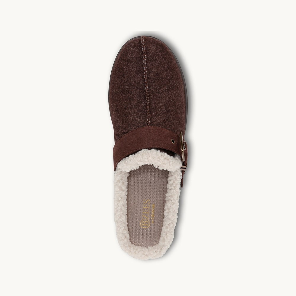 LifeStride Eternity Clog - Dark Brown Fleece Fabric