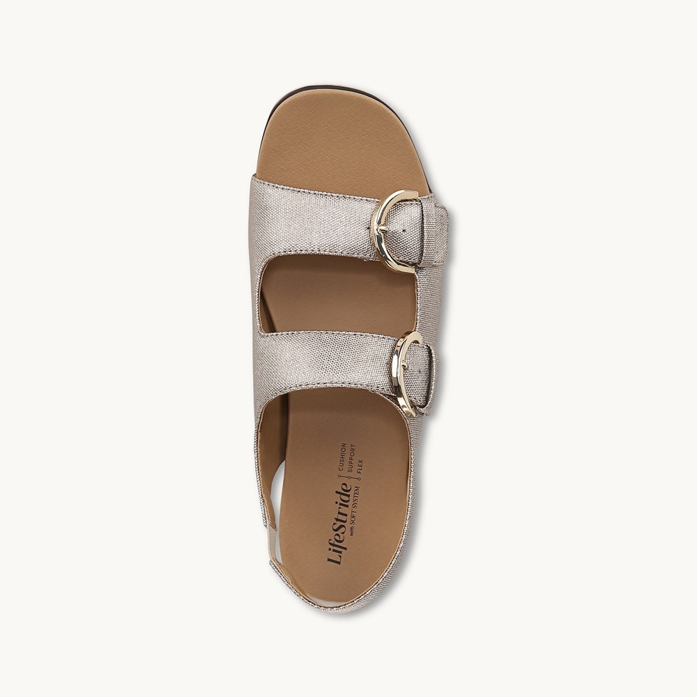 LifeStride Goodie Slingback Sandal - Bronze Faux Leather