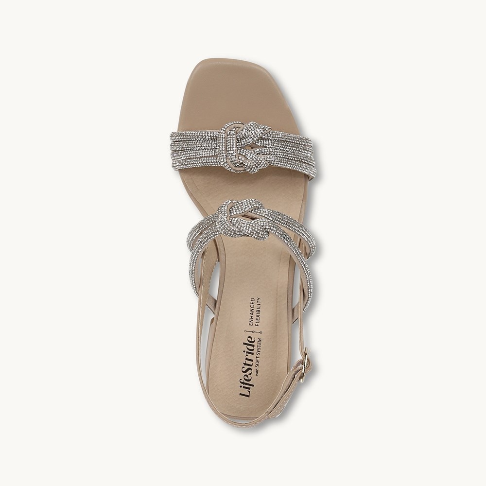 LifeStride Celeste Slingback Sandal - Tender Taupe Faux Leather