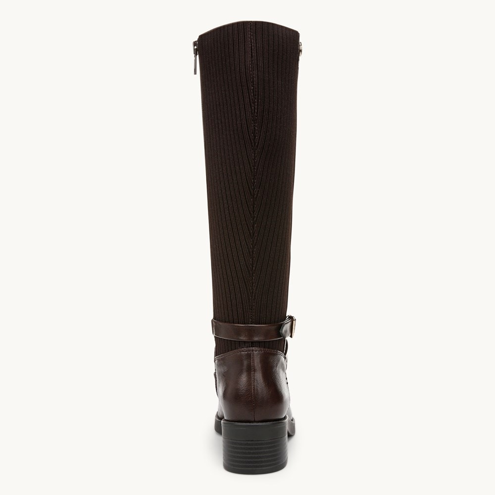 LifeStride Brittany Knee High Boot - Dark Brown Faux Leather