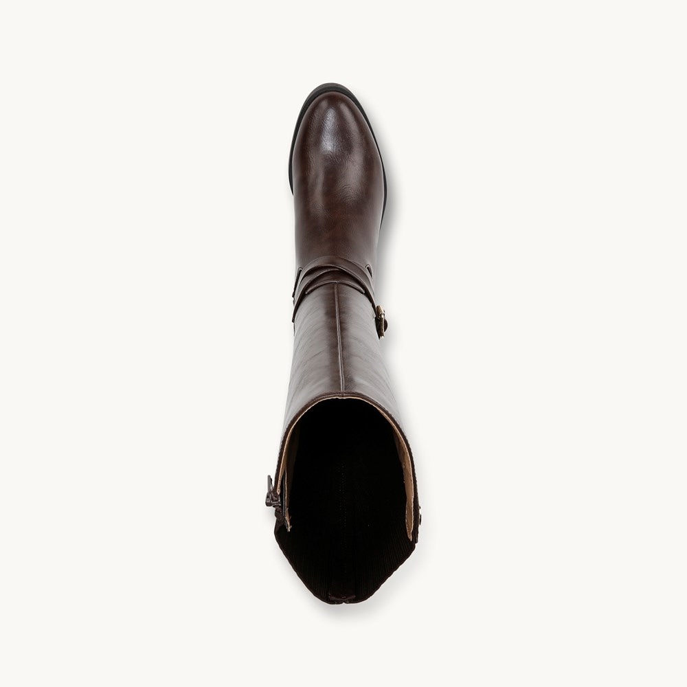 LifeStride Brittany Knee High Boot - Dark Brown Faux Leather