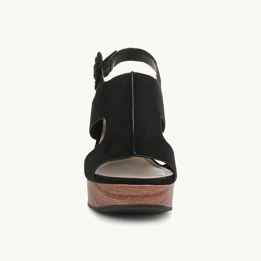 LifeStride Audra Block Heel Sandal - Black Fabric