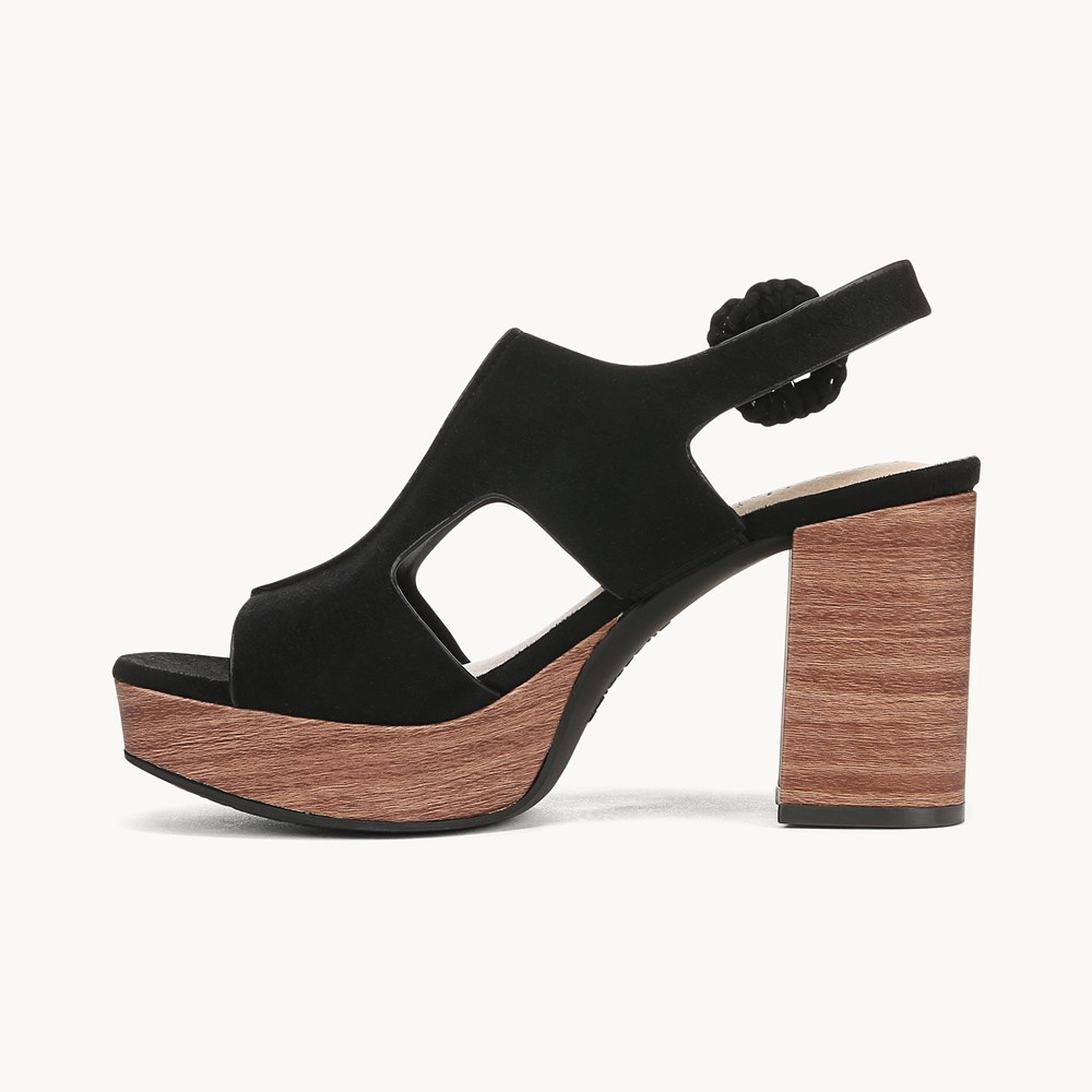LifeStride Audra Block Heel Sandal - Black Fabric