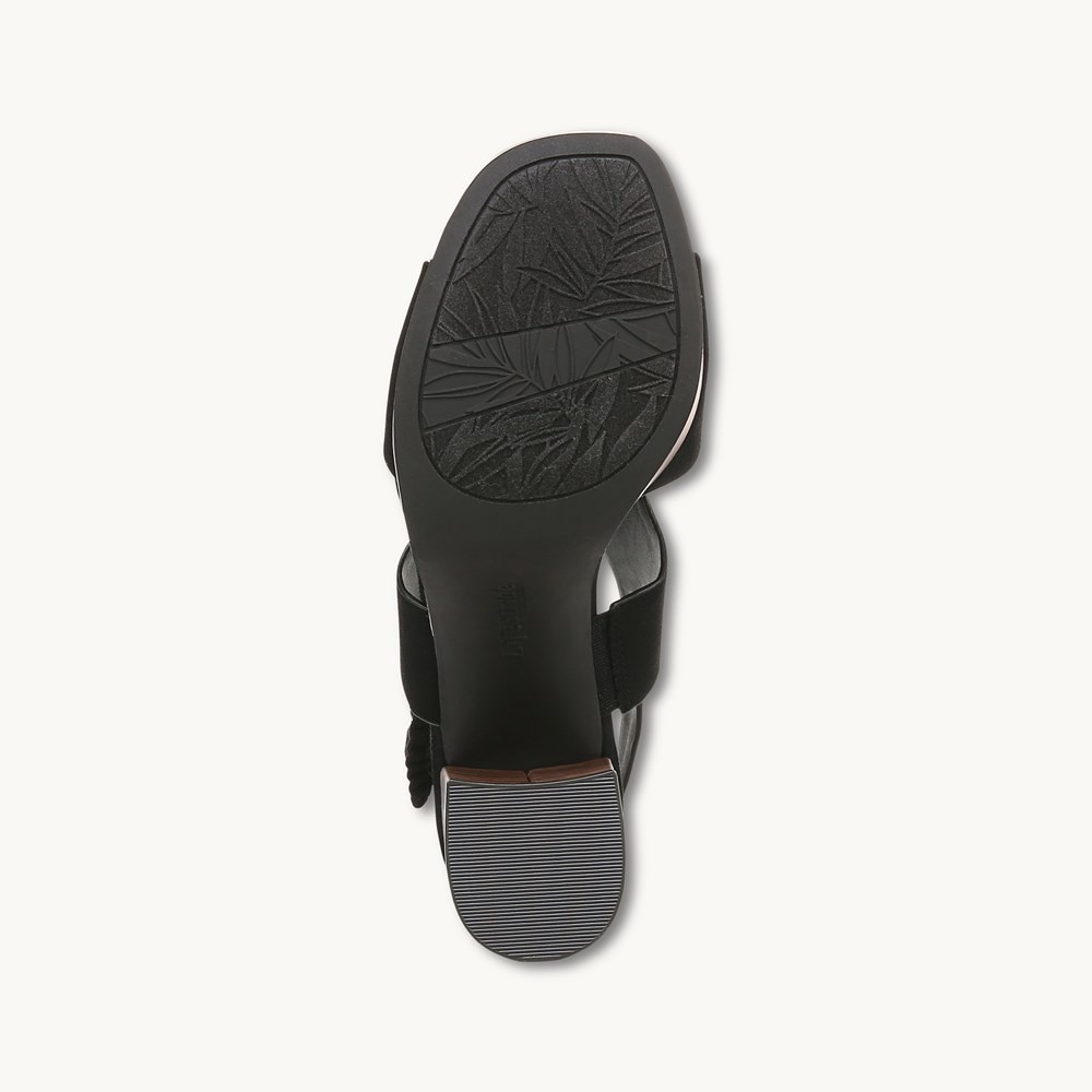 LifeStride Audra Block Heel Sandal - Black Fabric