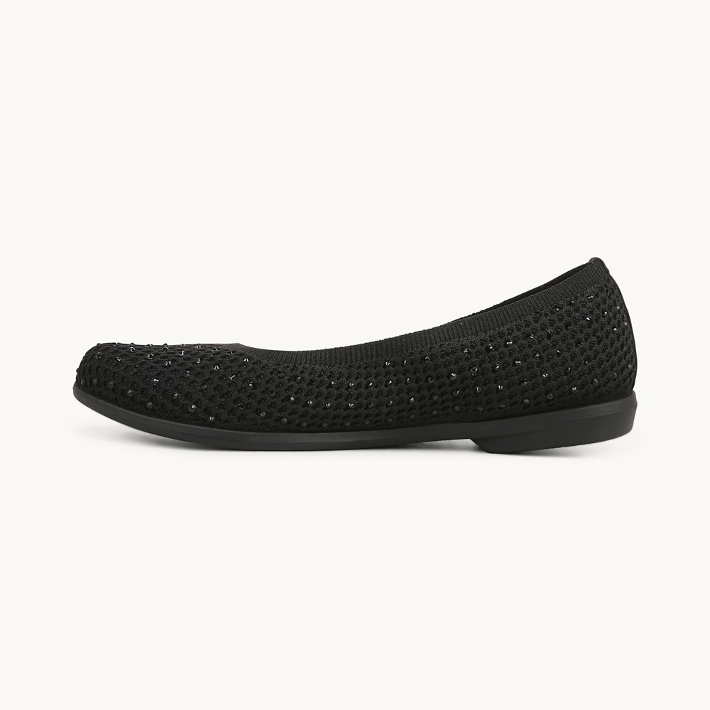 LifeStride Kallie Ballet Flat - Black Knit Fabric