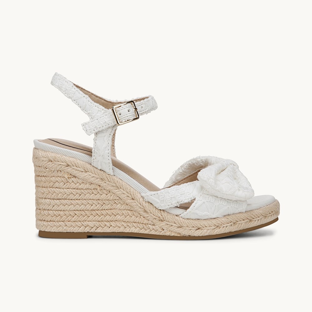 LifeStride Tahlia Wedge Dress Sandal - White Fabric