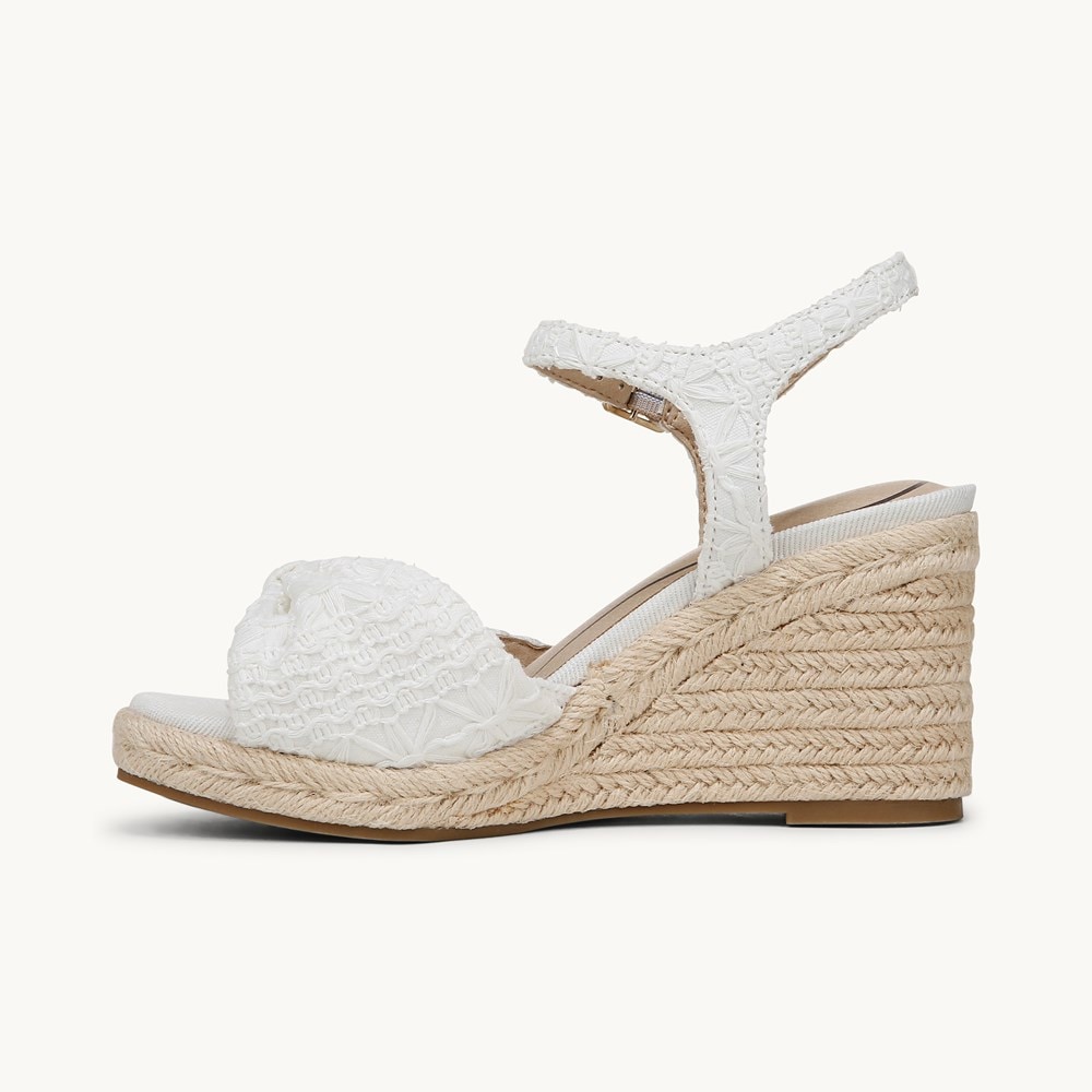 LifeStride Tahlia Wedge Dress Sandal - White Fabric